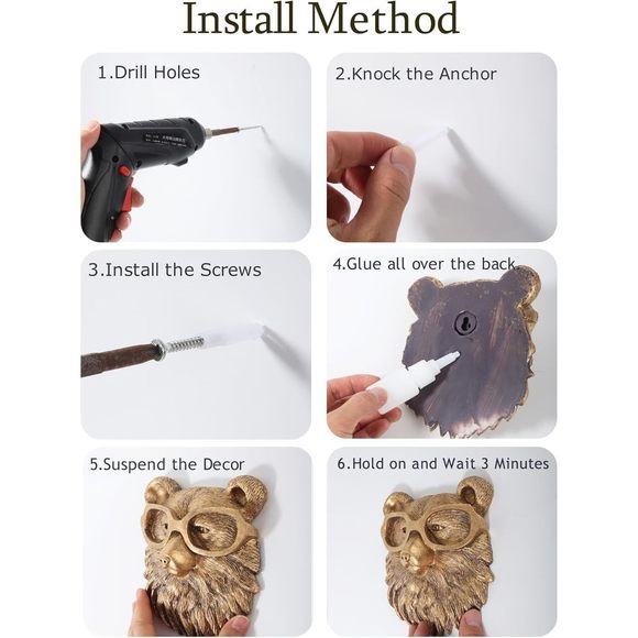 3d Animal Head Wall Mount Ornament, Animal Heads For Wall Art Hanging☺️ - Picture 7 of 7